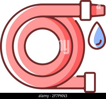 Fire hose RGB color icon Stock Vector