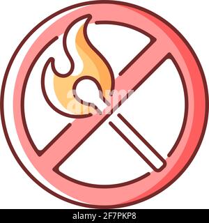 No open flame RGB color icon Stock Vector