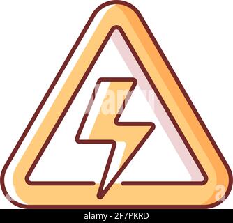 High voltage RGB color icon Stock Vector