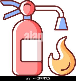 Fire extinguisher RGB color icon Stock Vector