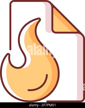 Fire blanket RGB color icon Stock Vector