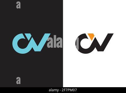 Initial Monogram Letter C V Logo Design Vector Template Stock Vector