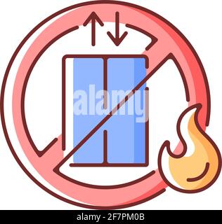 Do not use elevator RGB color icon Stock Vector
