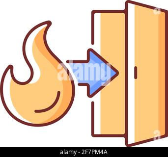 Emergency exit RGB color icon Stock Vector