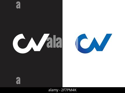 Initial Monogram Letter C V Logo Design Vector Template Stock Vector