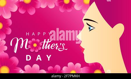 Happy Mothers day congrats concept. Decorative art style. Creative Mother's Day poster, To the best MOM ever. Isolated abstract design template. Moder Stock Vector