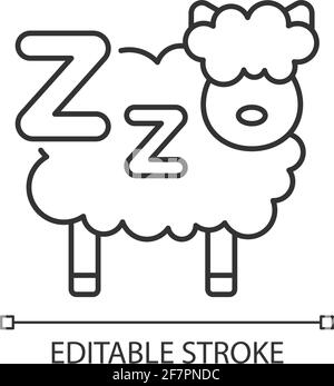 Counting sheeps linear icon Stock Vector