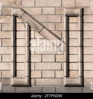 Uppercase letter N composed of light clinker Stock Photo