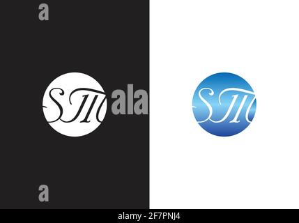 Initial Monogram Letter S M Logo Design Vector Template Stock Vector