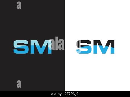 Initial Monogram Letter S M Logo Design Vector Template Stock Vector