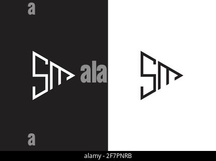 Initial Monogram Letter S M Logo Design Vector Template Stock Vector