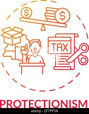 Protectionism concept icon Stock Vector