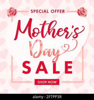 Happy Mothers day congrats concept. Decorative art style. Creative Mother's Day poster, To the best MOM ever. Isolated abstract design template. Moder Stock Vector