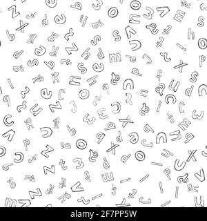 Seamless grunge background - alphabet font funny hand draw Stock Vector ...