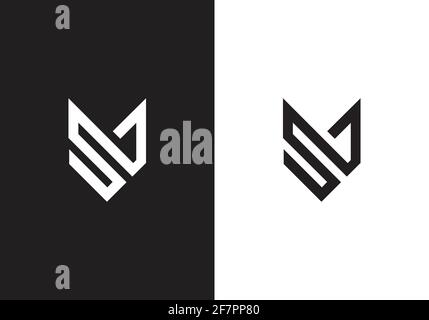 Initial Monogram Letter S M Logo Design Vector Template Stock Vector