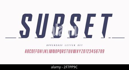 Vector stylish sans serif font, uppercase letter set, alphabet, typography Stock Vector