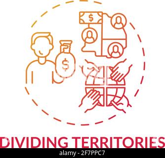 Dividing territories concept icon Stock Vector