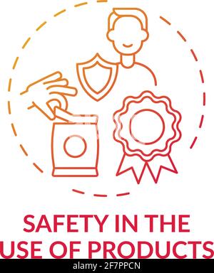 Safety in products use concept icon Stock Vector