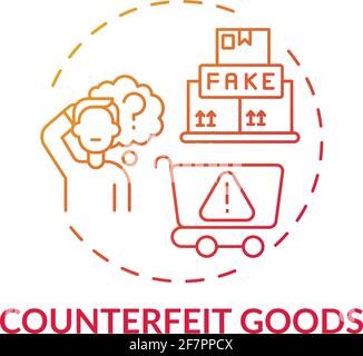 Counterfeit goods concept icon Stock Vector
