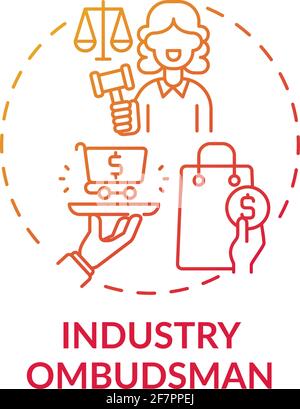 Industry ombudsman concept icon Stock Vector