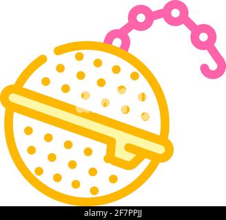 strainer on chain tea color icon vector illustration Stock Vector