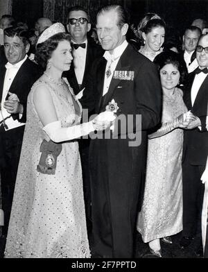 Nov. 17, 1967 - Valletta, Malta - QUEEN ELIZABETH II and PRINCE PHILIP dance during a ball on their official visit to Malta. (Credit Image: © Keystone Press Agency via ZUMAPRESS.com) Stock Photo