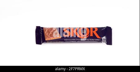 Skor Candy bar, with Chocolate and Toffee,  by The Hershey Company Stock Photo