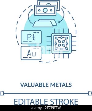 Valuable metals concept icon Stock Vector
