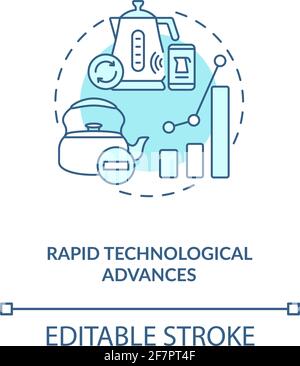 Rapid technological advances concept icon Stock Vector