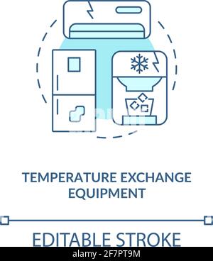 Temperature exchange equipment concept icon Stock Vector