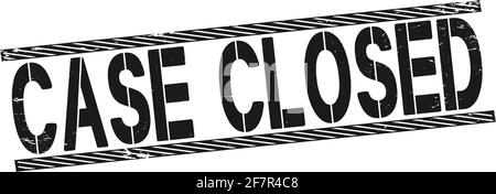 Red stamp case closed , vector illustration on white Stock Vector
