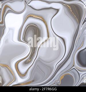 Agate stone texture with gold. Blue Fluid marbling effect with gold vein. Abstract Agate Background. Illustration Stock Photo