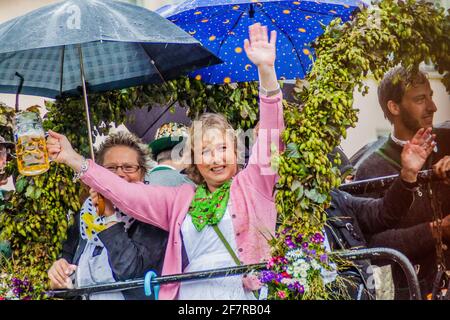 MUNICH, GERMANY - SEPTEMBER 17, 2016: Participants of the annual opening parade of the Oktoberfest in Munich. Stock Photo