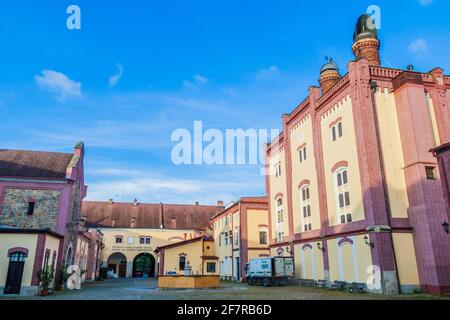 TREBON, CZECH REPUBLIC - JUNE 13, 2016: Building of Regent brewery in Trebon. Stock Photo