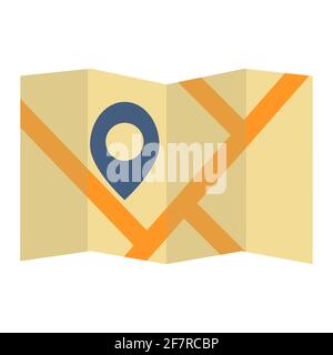 Travel direction place on map marked with pointer symbol vector illustration. Stock Vector