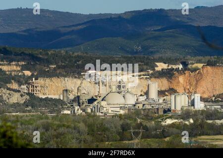 Lafarge cement plant, Viviers, Ardeche, AURA, France Stock Photo