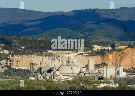 Lafarge cement plant, Viviers, Ardeche, AURA, France Stock Photo