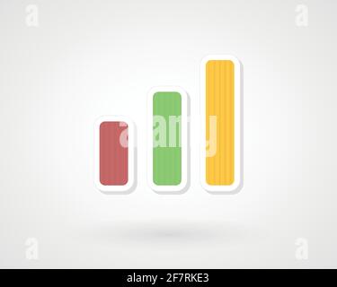 Minimal diagram. Infographics. Red, green and yellow. Vector illustration, flat design Stock Vector