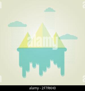 Minimal surrealist geometric landscape. Flat design, vector illustration Stock Vector