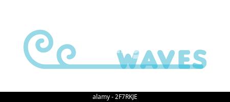 Waves minimal icon. Vector illustration, flat design Stock Vector