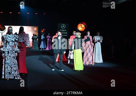 Madrid, Spain. 09th Apr, 2021. Hannibal Laguna fashion show at MBFW Madrid Fashion Week, April 9, 2021 711/Antonio Quilez/Cordon Press Credit: CORDON PRESS/Alamy Live News Stock Photo