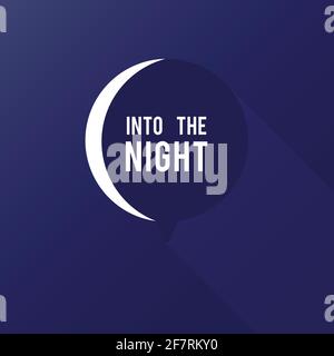 Into the night. Minimal background. Vector illustration, flat design Stock Vector