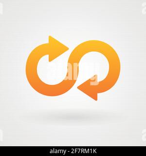 Arrow infinity minimal icon. Vector illustration, flat design Stock Vector