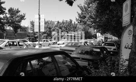 esfahan, iran - september 7, 2015: photo cars in street of esfahan city Stock Photo