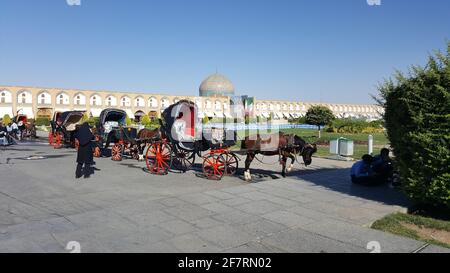 esfahan, iran - september 7, 2015: photo cars in street of esfahan city Stock Photo