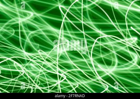 Abstract green light background. Long exposure photography Stock Photo