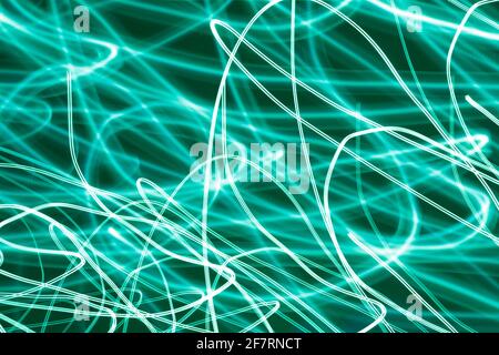 Abstract turquoise light background. Long exposure photography Stock Photo