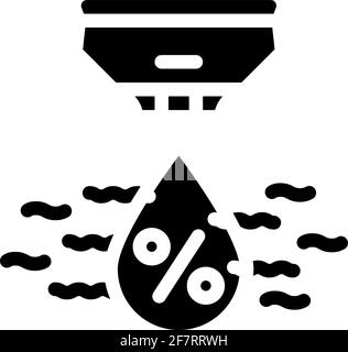 humidity sensor glyph icon vector illustration black Stock Vector