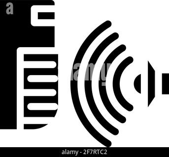 sound sensor glyph icon vector illustration black Stock Vector