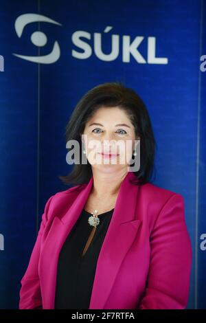 Irena Storova, the director of the (Czech) State Institute for Drug Control (SUKL) poses for photographer in Prague, Czech Republic, April 9, 2021. St Stock Photo